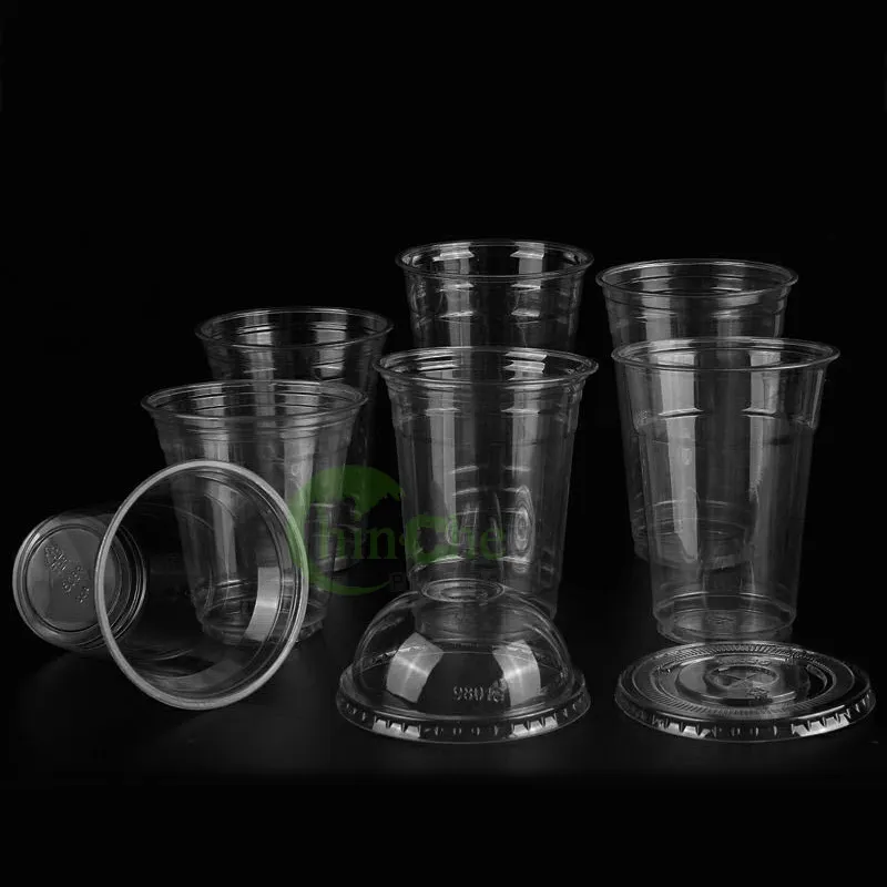 Disposable PET drinking bubble tea cups clear milk tea plastic cup smoothie cup 7 8 9 10 12 16 20 oz