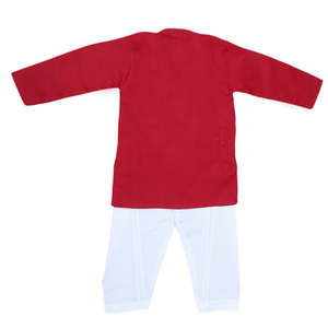 ชุดคุรตะ ชัลวาร์ปักลายสำหรับเด็กผู้ชาย - สีมารูน - Product Image 5