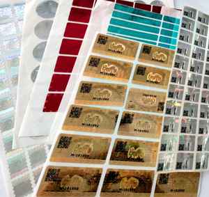 Étiquettes autocollantes en aluminium holographique de forme carrée de qualité supérieure, pour l'emballage industriel, la protection de la marque - Product Image 1