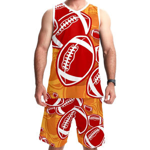 Conjunto de Camiseta sin Mangas y Pantalones Cortos Deportivos para Hombre, Sublimación Personalizada al por Mayor, Ropa Deportiva Transpirable de Poliéster, Uniforme de Equipo OEM - Product Image 2