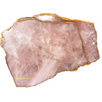 Plateau à fromage artisanal en quartz rose naturel et agate, étanche, avec bordure or rose, 7-12 pouces, 1-1,5 kg, pour décoration maison et mariage