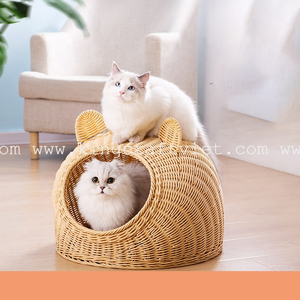 เตียงสัตว์เลี้ยงหวายเป็นมิตรกับสิ่งแวดล้อมบ้านหวายสำหรับแมวทอมือสุนัขแมวผลิตจากเวียดนาม - Product Image 2