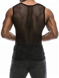 Premium Logo Gym Sleeveless Mesh Tank Top Fitness Top Workout Muscle <b>Stringer</b> Tank Top Bodybuilding <b>Vest</b> for Men Mesh Top - Product Image 4