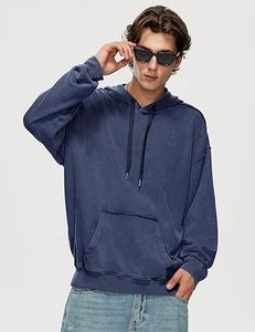 Sudadera con capucha lavada con ácido Vintage personalizada para hombre, ropa de calle de moda de gran tamaño, sudaderas con capucha, ropa a granel, proveedor de fábrica - Product Image 3