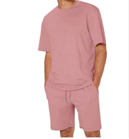 Ensemble de t-shirts décontractés respirants pour hommes, été, 2 pièces, vêtements de sport, 100% fibre de bambou, impression personnalisée de la marque, col rond, sans couture