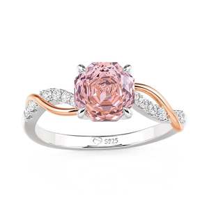 Jeulia Amore Classic Two-Tone Bypass Rose Cut Vintage Engagement <b>Ring</b> - Product Image 1