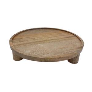Présentoir à gâteaux rond en bois au design élégant, 2 niveaux, finitions naturelles, présentoir de fête d'anniversaire de mariage, vente en gros - Product Image 6