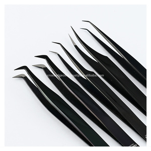 Pince à cils personnalisée kit professionnel d'extension de cils 45 degrés L botte pince à cils incurvée volume russe affaire - Product Image 1