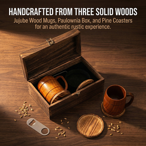 Set di 2 Bicchieri Artigianali <span class=keywords><strong>per</strong></span> Degustazione Whisky in Legno Carbonizzato con Sottobicchieri, Regalo Ideale <span class=keywords><strong>per</strong></span> <span class=keywords><strong>Fidanzato</strong></span> o Papà - Product Image 5