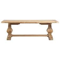 Table à manger moderne en teck de récupération avec pieds sur pied Meubles de cuisine d'extérieur rectangulaires en bois massif