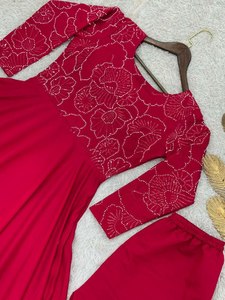 Style occidental col rond broderie quotidien et fête de bureau spécial longue longueur robe Anarkali pour les femmes ou les filles porter à bas taux - Product Image 5