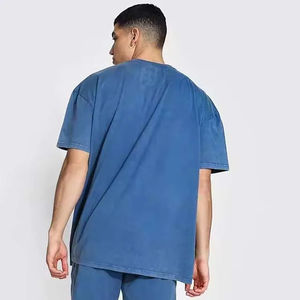 Nouveauté été : Ensemble short et t-shirt homme, manches courtes, couleur unie, délavé à l'acide, 2 pièces, respirant, vêtements de marque pour homme - Product Image 5