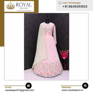 2023 última llegada mejor calidad ropa de boda pesado Faux Georgette Anarkali vestido con secuencia y bordado trabajo - Product Image 4