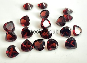 Grenat naturel taille cœur 4 mm - Grenat rouge en vrac de qualité supérieure taille cœur - Product Image 3