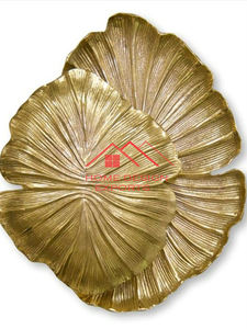 Décoration de table, bol à fruits très vendu, plateau pour la maison et l'hôtel, design en forme de feuille, finition dorée, bol en aluminium de luxe - Product Image 6