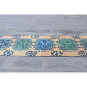 Alfombra Vintage de Estilo Runner de 2.7x12.9 pies (81x392 cm), Alfombra Oriental Azul Turca - Product Image 4