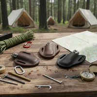 Étui de ceinture pour couteau multi-usages RR Outdoor en cuir de vache, couteau pliant EDC, outil de poche, camping en plein air, randonnée, organisateur de ceinture