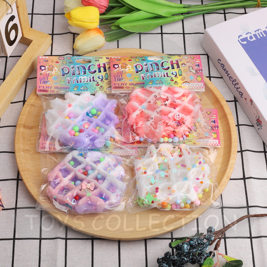 Custom Taba Squishy Mochi Toys Population Waffle Mochi With Glitter Decompression Figdet Toys Sticky Squishy Toy