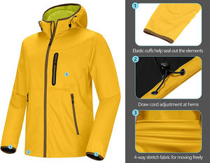 Imperméable à capuche personnalisé Veste coupe-vent de haute qualité Vente de gros Vestes d'extérieur Hommes et femmes Vestes de pluie imperméables - Product Image 2