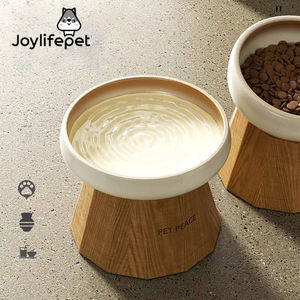 PETPEACE ciotola in ceramica per cani e gatti bocca obliqua alta piede Anti-Knock con protezione per il collo - Product Image 1