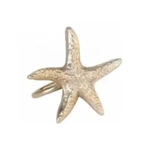 Juego de servilleteros hechos a mano de estrella de mar de plata de diseño antiguo 4 soporte de tejido de Metal de calidad creativo elegante para bodas otros - Product Image 1