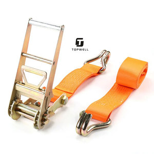 75mm 3inch Heavy Duty Polyester Webbing Ratchet <strong>Tie</strong> <strong>Down</strong> <strong>Strap</strong> With Double J Hook for Cargo Lashing - Product Image 3