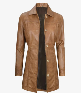Nuevos Abrigos de Cuero Genuino de Último Diseño para Mujer, Abrigo Transpirable de Primera Calidad, Chaquetas de Moda de Cuero para Mujer - Product Image 1