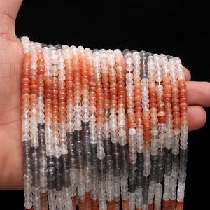 Best Seller 13 pulgadas Strand 4mm Natural Multi-Moonstone Beads Collar para la fabricación de joyas y Material de piedra artesanal - Product Image 1