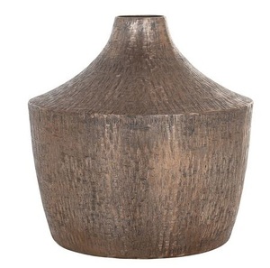 Modern Hammered Texture Aluminium Curved <b>Vase</b> Metal Model Table <b>Vase</b> <b>Gold</b> Color Decorative For Living Room Decoration - Product Image 4