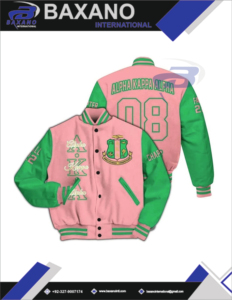 Alfa |   Kapa |   Chaqueta Bomber Universitaria Alpha Sorority con Bordado Personalizado, Estilo Universitario, Letra Griega AKA Sorority, Chaqueta Transpirable - Product Image 5