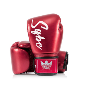 Gants de boxe métalliques violets, faits main en Thaïlande utilisant le cuir synthétique avec un pourpre métallique coloré - Product Image 5