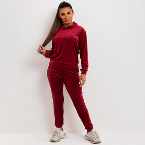 Ensemble deux pièces pour femme 100 % coton, très extensible, longueur intégrale, col en V, hiver, style hip-hop, polaire, athlétique, réversible, écologique, respirant - Product Image 4