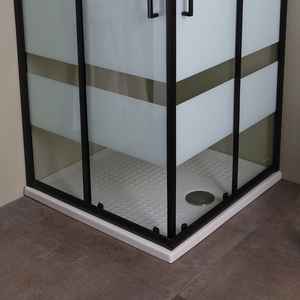 Mampara de Ducha Corredera 80x80 con Perfiles Sky en Negro Mate, Categoría de Productos: Mamparas de Baño - Product Image 3