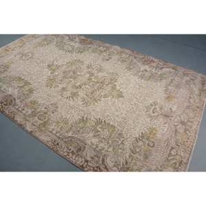 พรมสไตล์ตุรกีวินเทจขน5.9x9.7ft ทอแบบแบนมีลวดลายปะติดสำหรับตกแต่งห้องนั่งเล่นสีน้ำตาลเบจ - Product Image 4