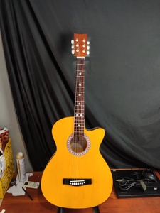 SOLOBEAT Professional 6-String Electric <b>Guitar</b> High Quality Wooden Acoustic Cutaway Design Polished Finish Basswood Back/Side - Product Image 4