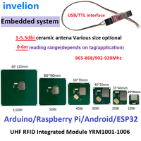 Módulo Lector RFID UHF Incorporado para Arduino y Raspberry Pi 1-5.5dBi Mini Lector de Módulo RFID Integrado DC 3.5V-5V Invelion