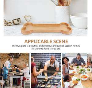 Plateau de service en bois massif en forme d'os porte-bonheur, plateau de forme intéressante pour servir, œuvres d'art sculptées à la main, petits plateaux pour aliments, fournisseur - Product Image 2