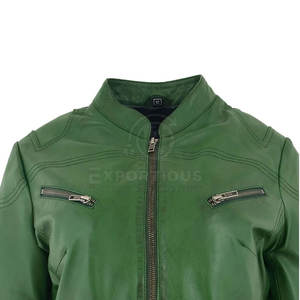 Chaqueta de cuero transpirable para mujer Chaqueta de cuero para mujer de la mejor calidad Chaqueta de cuero genuino para mujer a la venta - Product Image 5