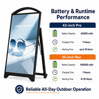 Pantalla Digital Portátil ZDHQ IP65 para Exteriores, Pantalla Publicitaria Móvil con Soporte de Pie para Tiendas Minoristas