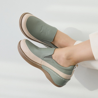 [JSHOE] Chaussures de marche confortables en cuir de vachette léger à plateforme pour femmes, avec détail étoile en relief