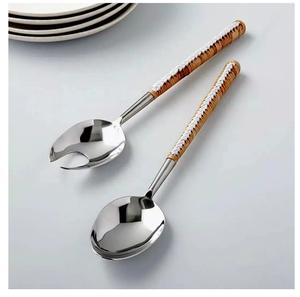 304 Grade Handcrafted New Cutlery Set With Brass Handle New Metal Flatware Set New Latest Cutlery Set in Wholesale Price - Product Image 6