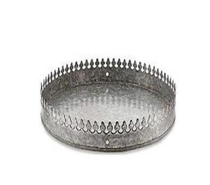 Plateau de service design indien galvanisé Plateau de table de forme ronde Plateau de service de nourriture décoratif indien léger - Product Image 1