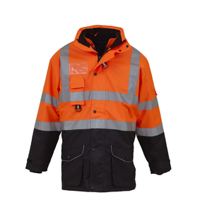 Venta al por mayor de ropa de trabajo de construcción con logotipo personalizado invierno impermeable chaqueta de seguridad de alta visibilidad de poliéster fluorescente para hombres - Product Image 5