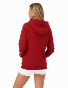 Vente chaude sweat à capuche pour femme 100% coton automne/hiver porter sur mesure Logo impression solide pull à capuche OEM - Product Image 3