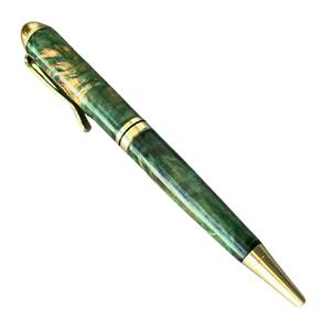Stylo à bille en bois stabilisé fait main de luxe, largeur d'écriture 0,7 mm, cadeau d'affaires de bureau, souvenir de mariage, aquamarine - Product Image 6