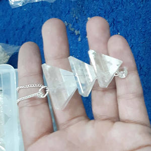 Cabochon de sodalite naturelle pendentif pendule en pierres précieuses en vrac 925 argent plaqué or pendentif de réglage de lunette pour bijoux de guérison Aura - Product Image 5