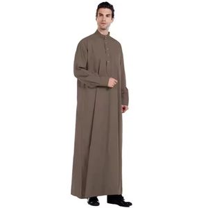 Jubba, robe islamique de haute qualité, longueur au sol, coupe ample, polyester, manches longues, musulmane, décontractée, respirante - Product Image 6