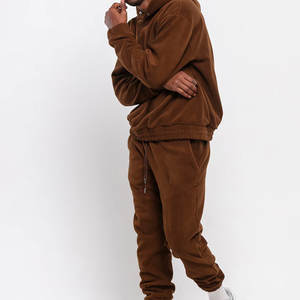 Ensemble de survêtement streetwear OEM de qualité supérieure, coupe ample, respirant, couleur unie, 100% coton, vêtements d'hiver - Product Image 2