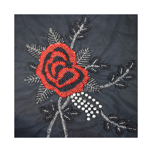 Vestido de noche occidental de lujo para mujer, tela de red bordada a mano con cuentas para bodas, fiestas, Material no tejido de punto - Product Image 1