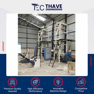 Machine de fabrication de film soufflé HDPE/LDPE/PP avancée, extrudeuse haute pression, production de 40 à 80 kg/h, marque THAVE, fonctionnement facile, fiable, Inde - Product Image 2